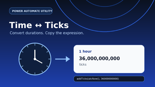 Power Automate Ticks Calculator
